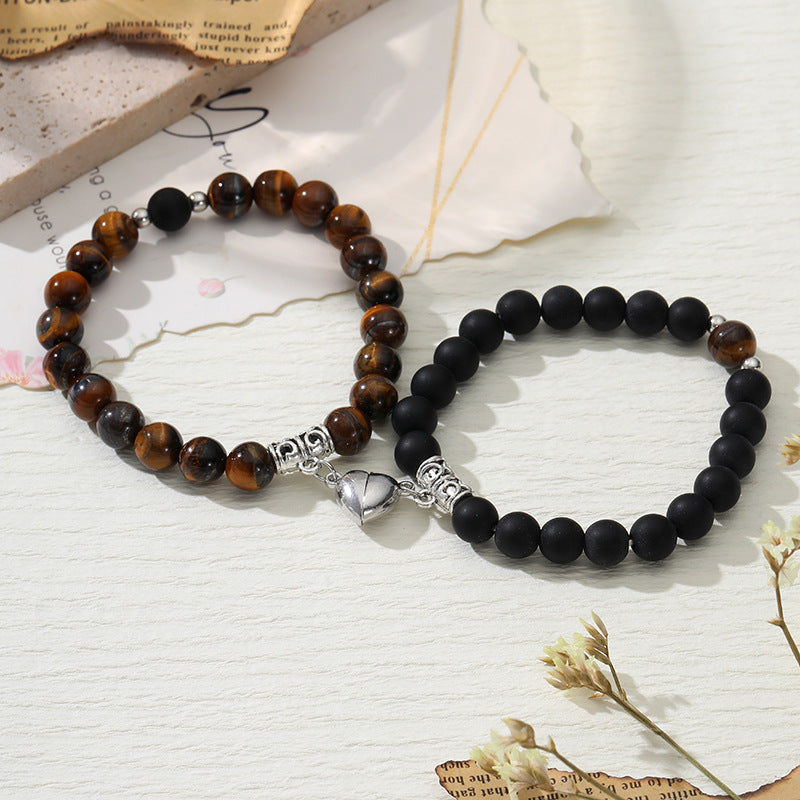 Wholesale  Frosted White Turquoise Couple Bracelet