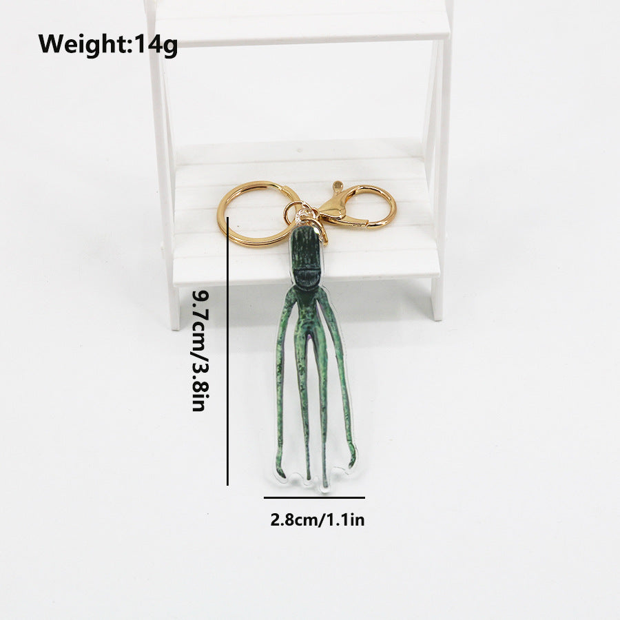 Wholesale Deformed Zoo Mutation Square Cat Acrylic Keychain ACC-KC-DouDou001