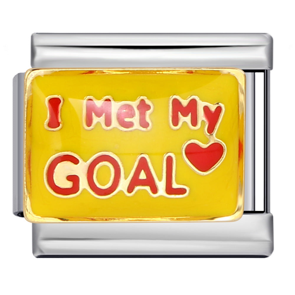 Wholesale Italian Module Bracelet Titanium Steel Welding Oil Dropping DIY Charms