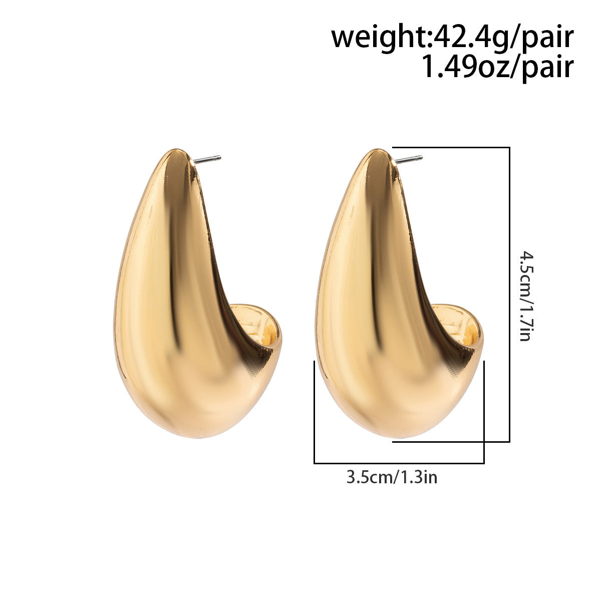 Wholesale Retro Comma Teardrop Simple Glossy Punk Style Earrings Vintage Earrings ACC-ES-Xuer001