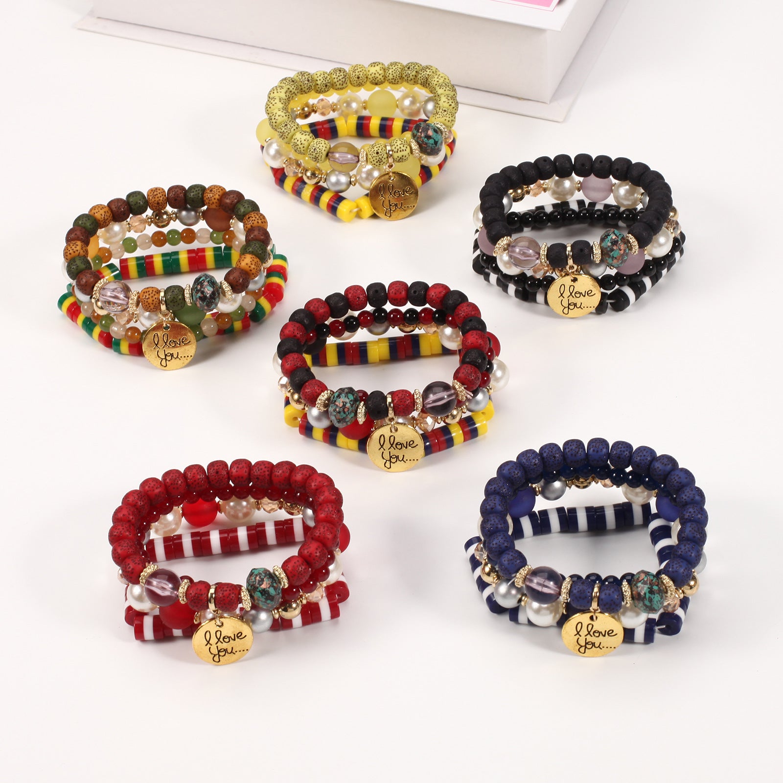 Wholesale Bohemian Bracelet Handmade Beaded Multi-layer Pendant Bracelet Layered Bracelet Set ACC-BT-XinY017