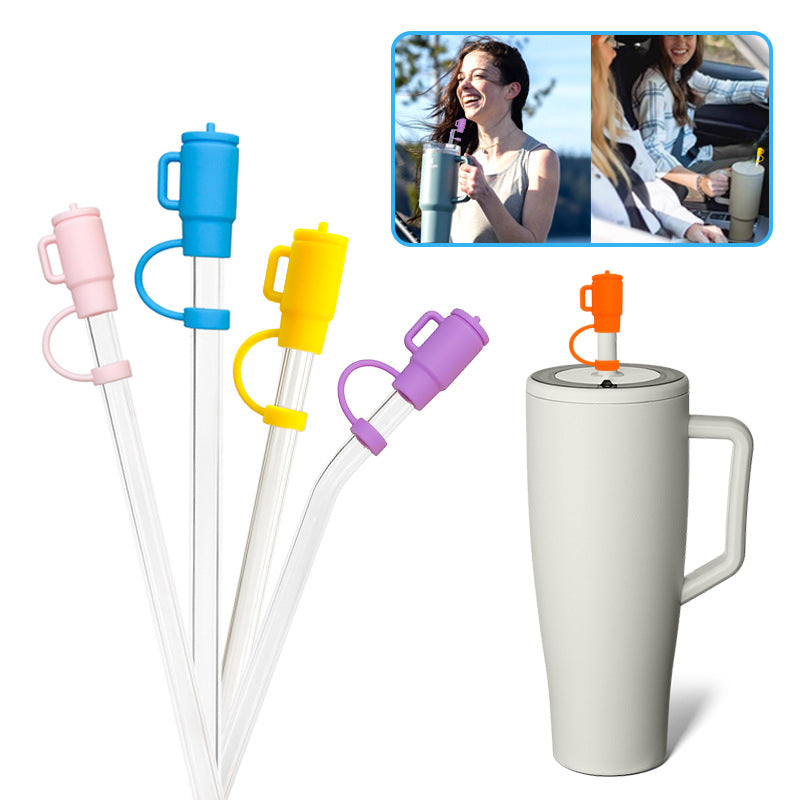 Wholesale 10pcs 10mm Straw Cover Silicone Straw Caps for Cup Decoration Straw Tube Cap ACC-SCR-WDX003