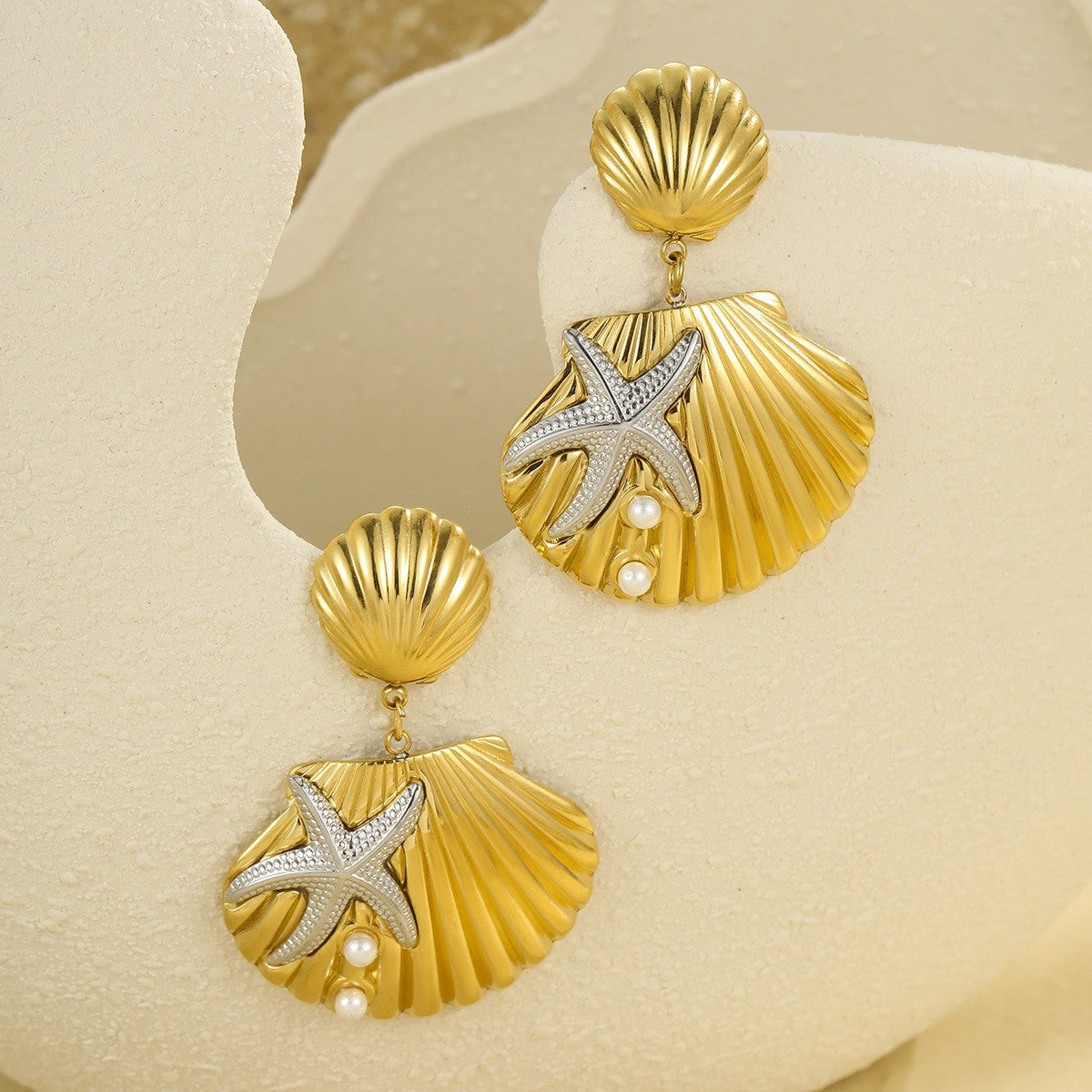 Wholesale  Metal Shell Series Stainless Steel Earrings