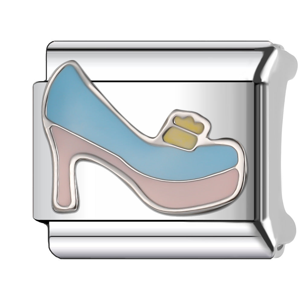 Wholesale Italian Charm Bracelet 9mm DIY Splicing Creative Pattern Stainless Steel Composable Bracelet