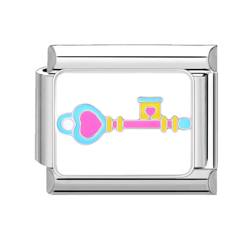 Wholesale Italian Charm Bracelet 9mm DIY Splicing Creative Pattern Titanium Steel  Composable Bracelet