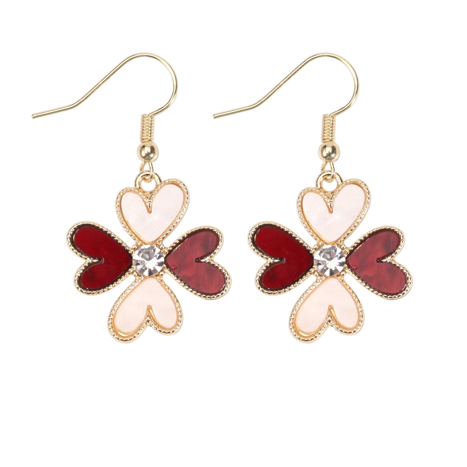 Wholesale Valentine' s Day Red Love Rhinestone  Earrings