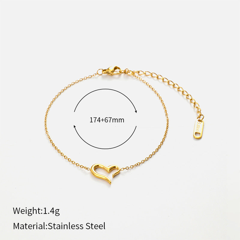 Wholesale Stainless steel  love pendant cross chain bracelet