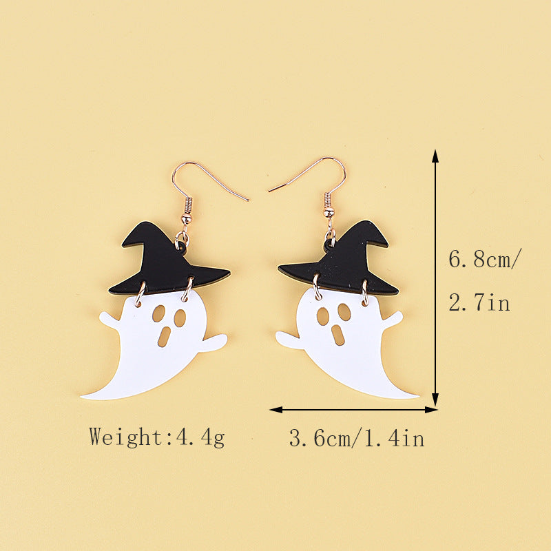Wholesale Halloween Earrings Witch Tombstone Scream Ghost Acrylic  Earrings
