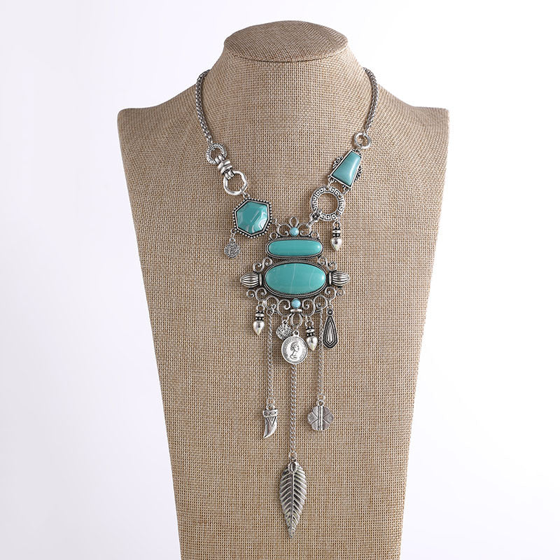 Wholesale  Feather Necklace Multi-Layer Vintage Ethnic Style Bohemian Necklace