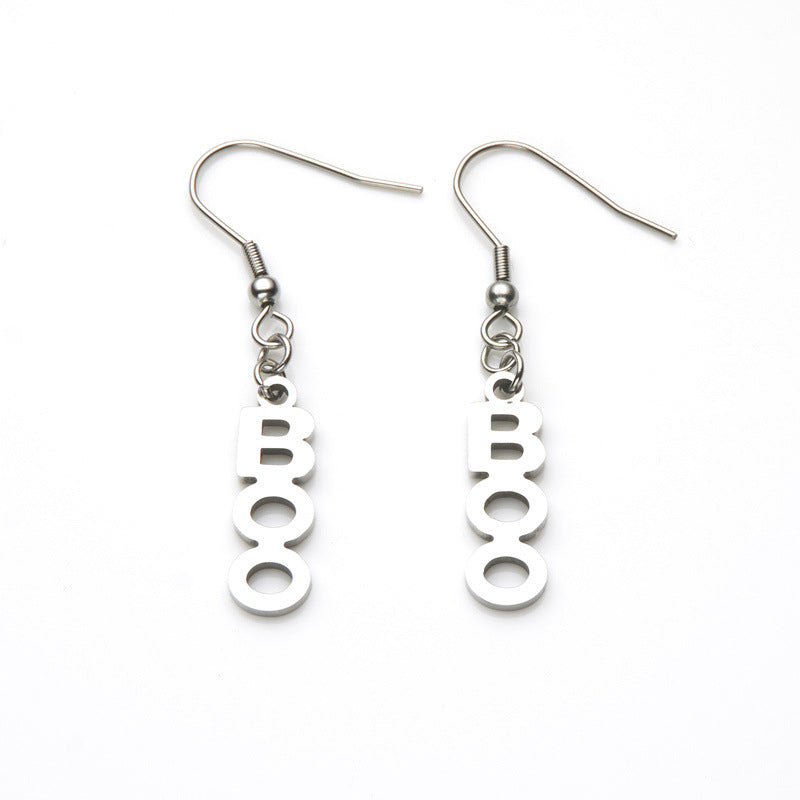 Wholesale Quirky Stainless Steel Boo Earrings