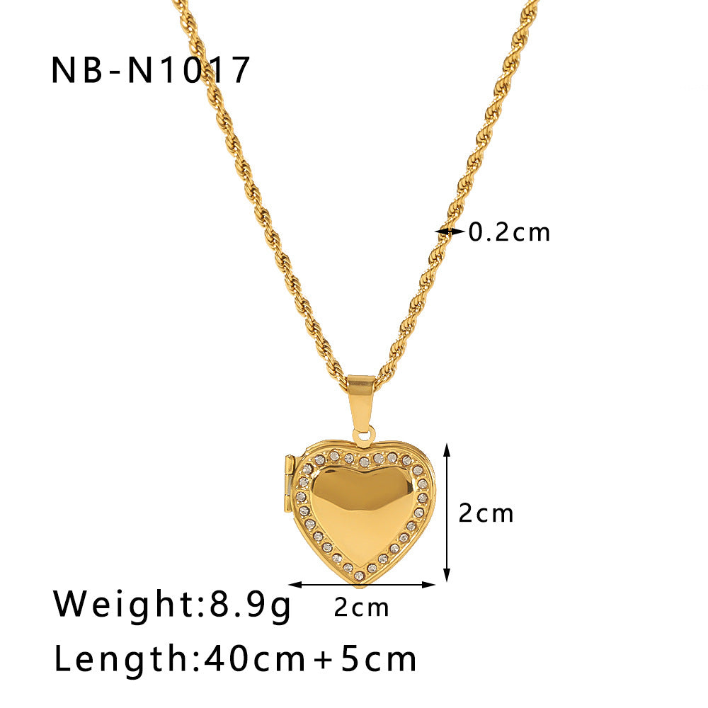 Wholesale Stainless Steel Book Pendant Necklace Love Clavicle Chain Choker Necklace ACC-NE-Xiny001