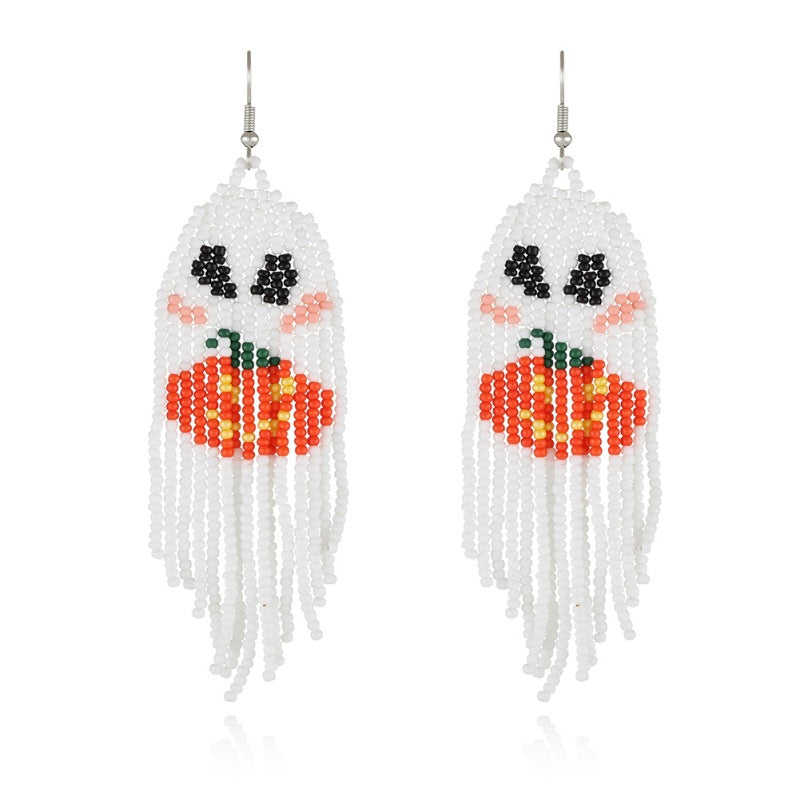 Wholesale  Creative  Rice Bead Tassel Earrings