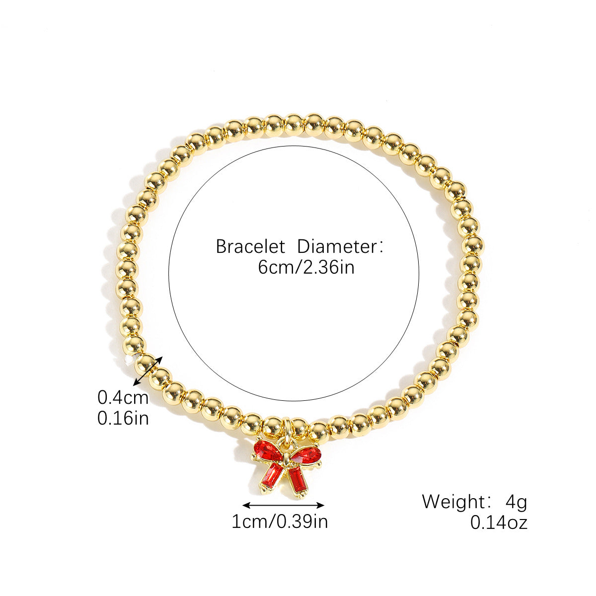Wholesale  Bow Pendant Color Zircon Hand Beaded Light Luxury Elegant Bow Bracelet
