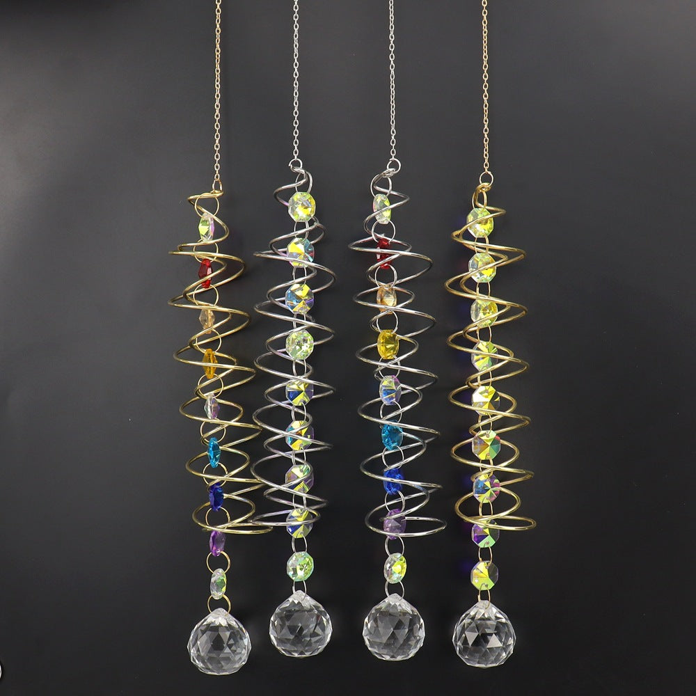 Wholesale Spiral Rotator Sun Catcher Crystal Wind Chime