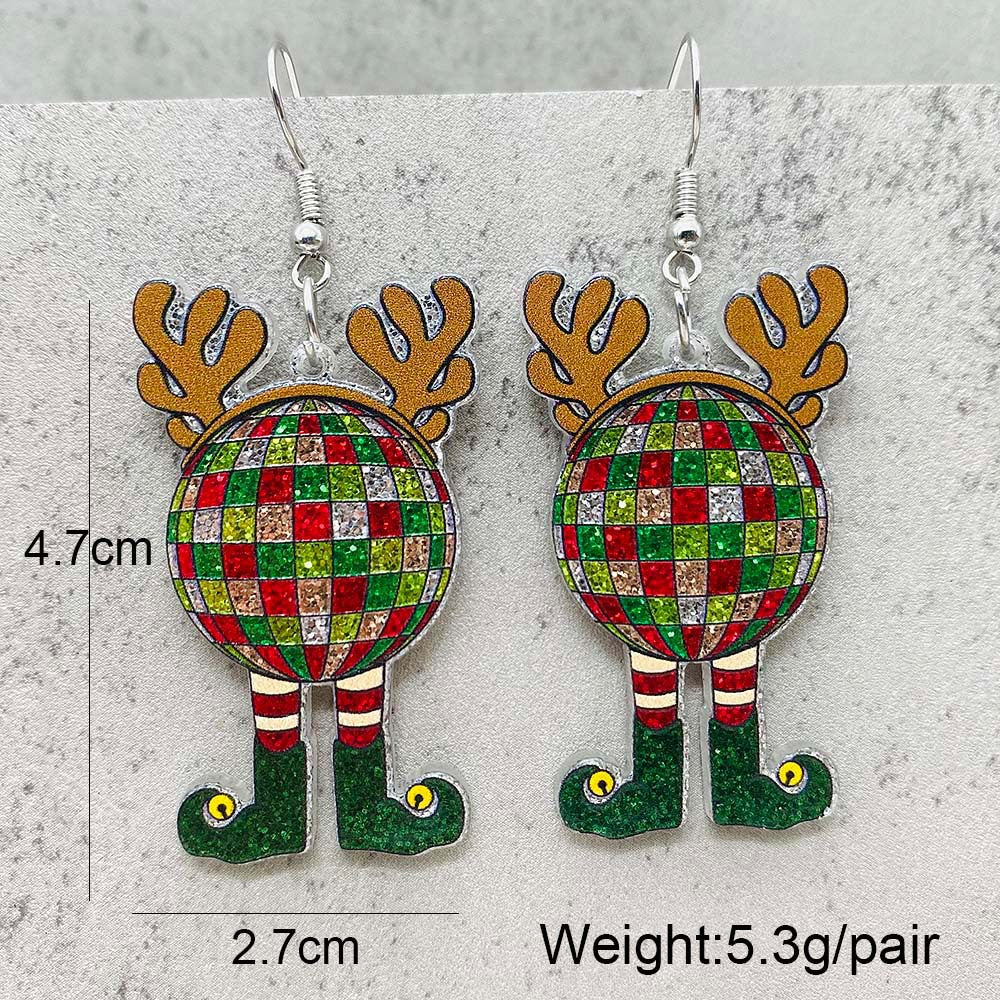 Wholesale Christmas Creative Puppy Elk Acrylic Earrings ACC-ES-ChenY084