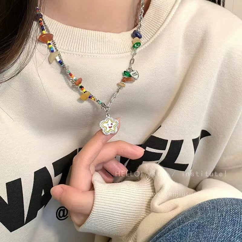 Wholesale  Color Shell Peach Heart Necklace