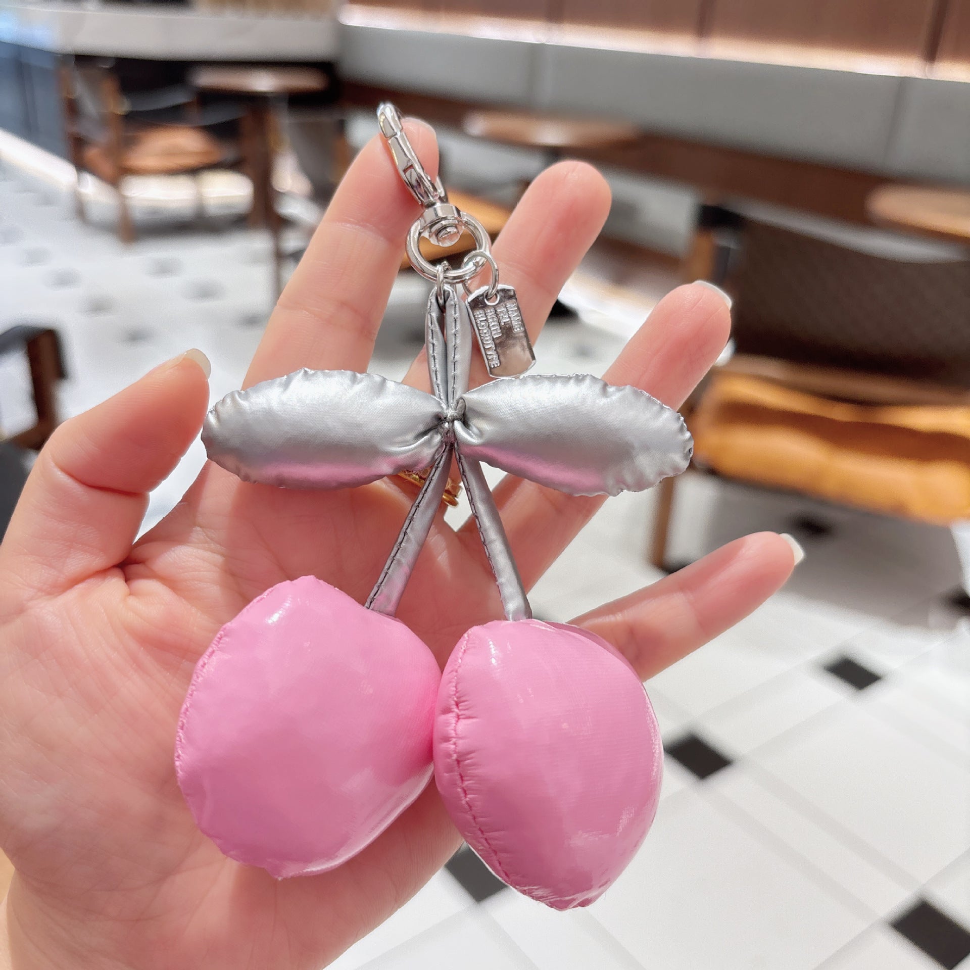 Wholesale PU-filled cherry pendant CCD keychain