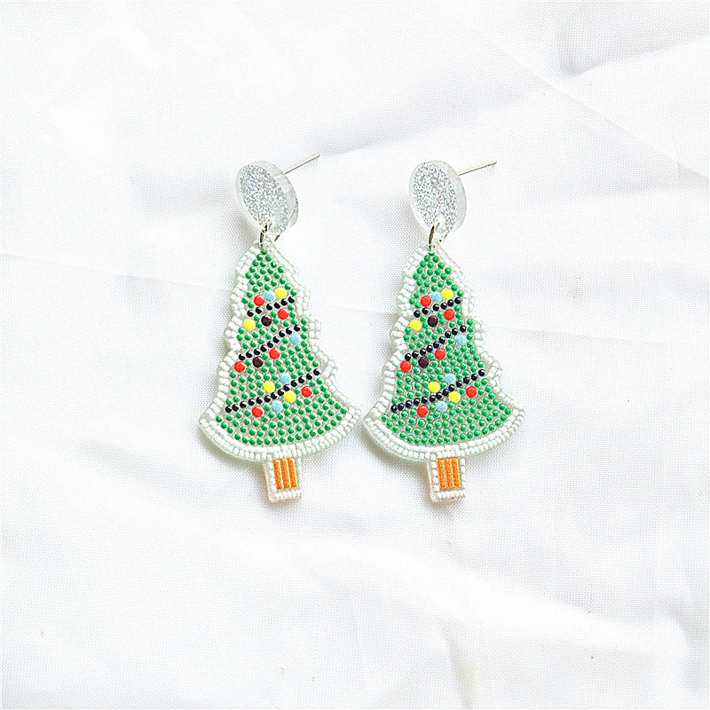 Wholesale Christmas Polka Dot Christmas Tree Boots Earrings ACC-ES-XN034