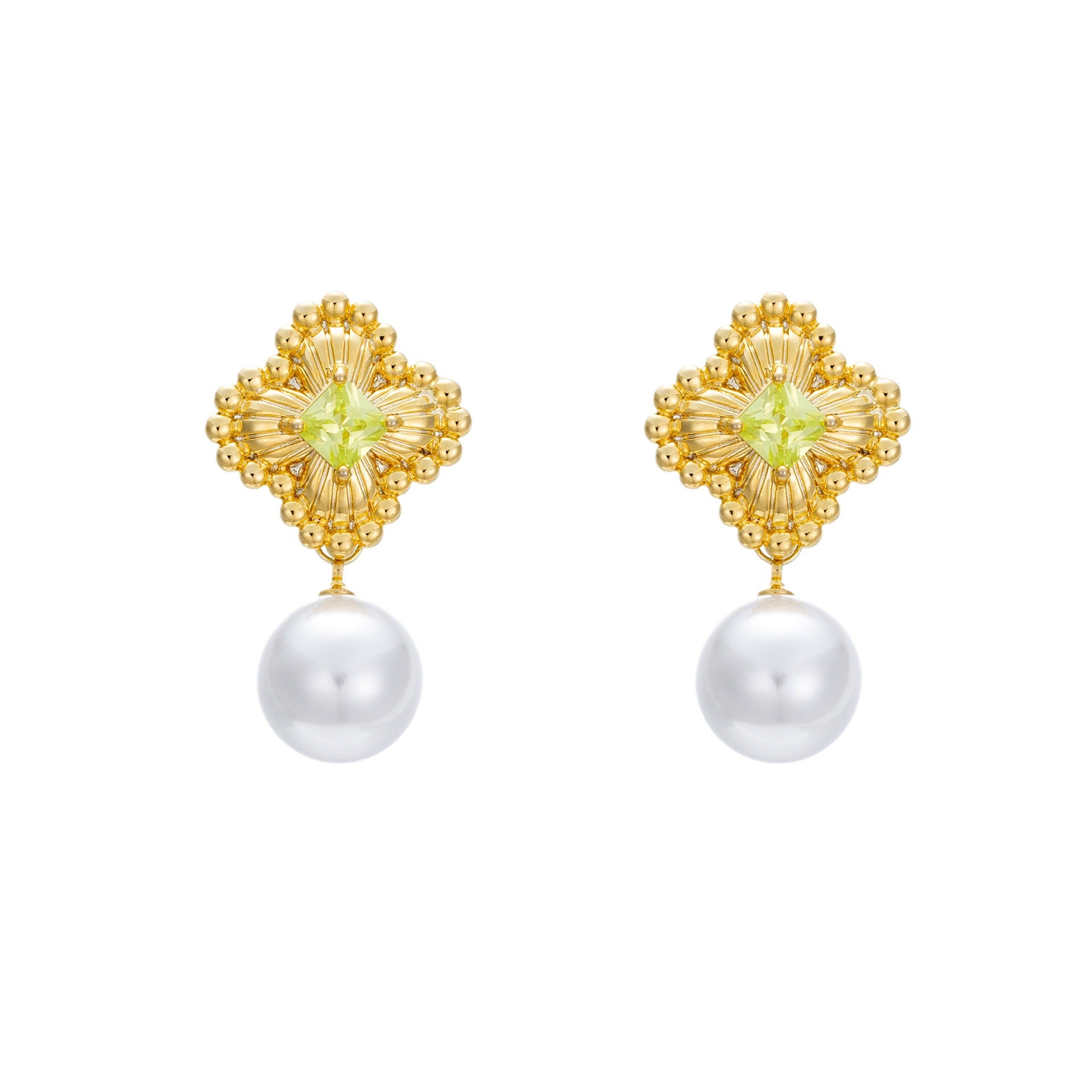 Wholesale Clover with Pearl Earrings