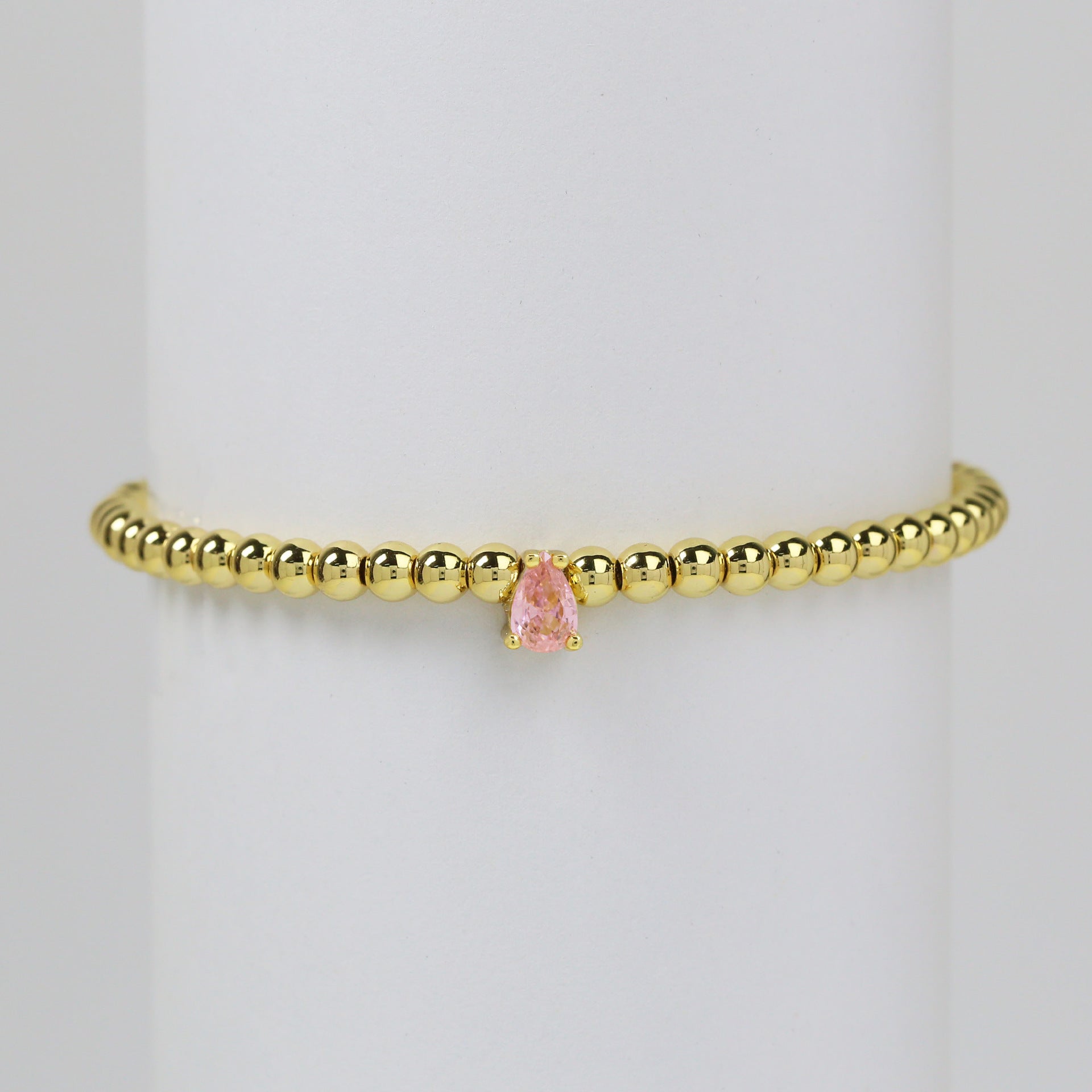 Wholesale  18k gold twelve birthstone December stone color water droplets zircon beaded  bracelet