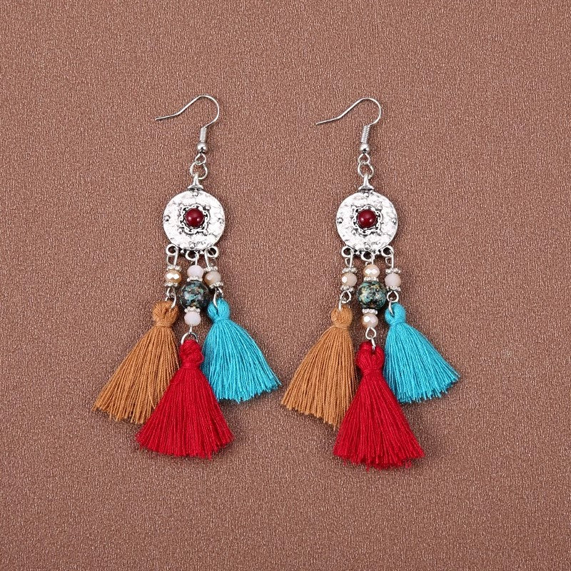 Wholesale Retro Bohemian Ethnic Style Earrings Tassel Earrings ACC-ES-Gumi005