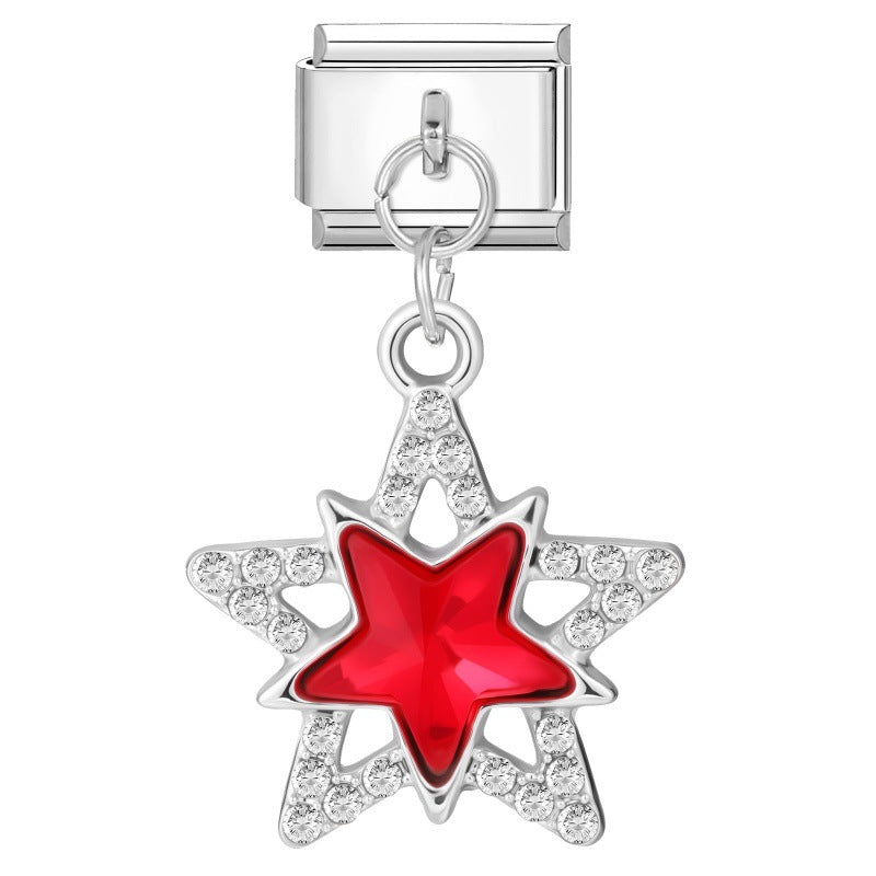 Wholesale  Italian Charm Bracelet 9mm DIY  Star Pendant Creative Stainless Steel Composable Bracelet