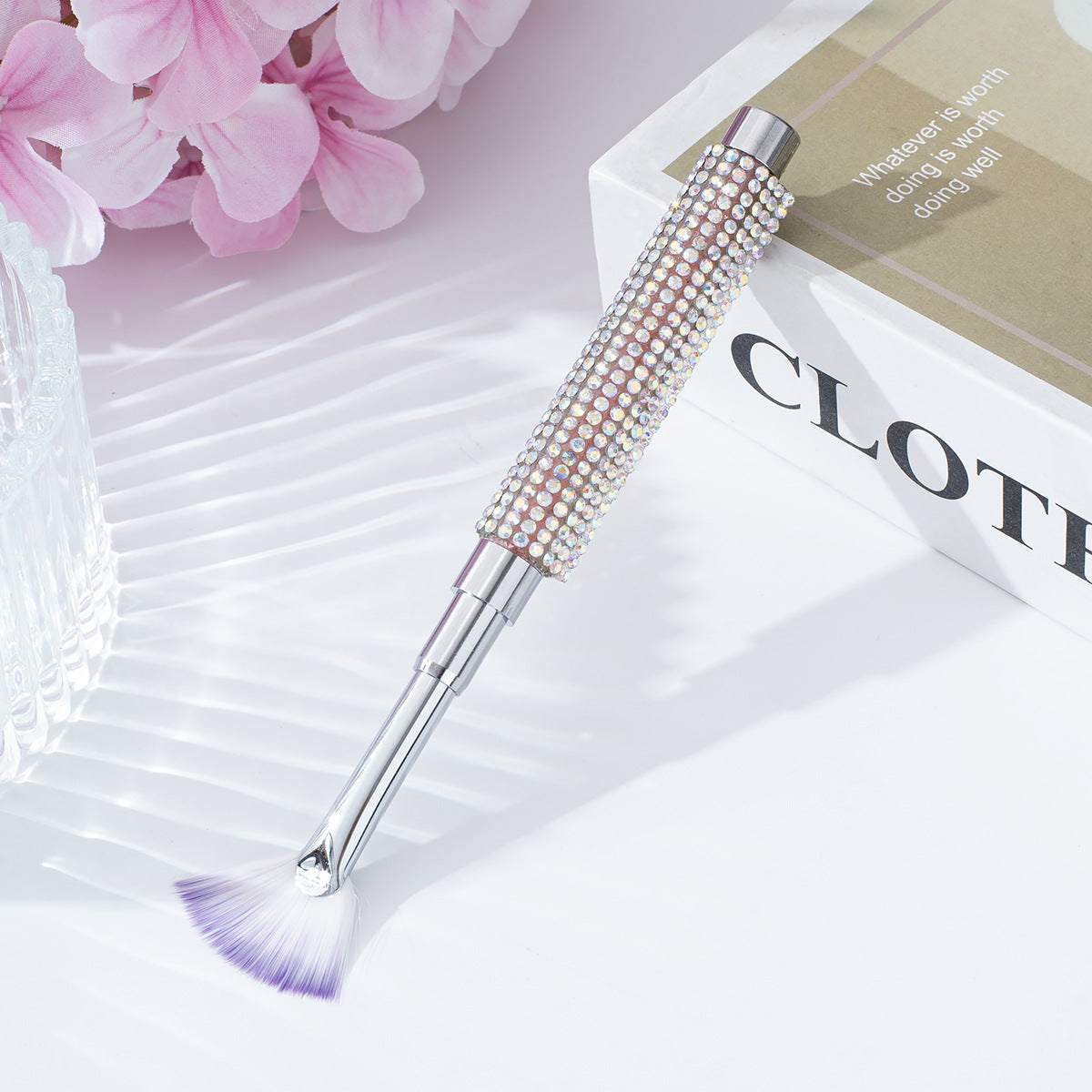 Wholesale model of diamond nail art pen with fan-shaped brush