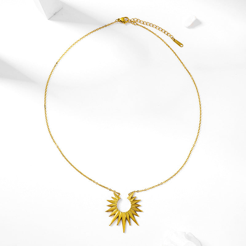 Wholesale Stainless steel light luxury Sun Necklace