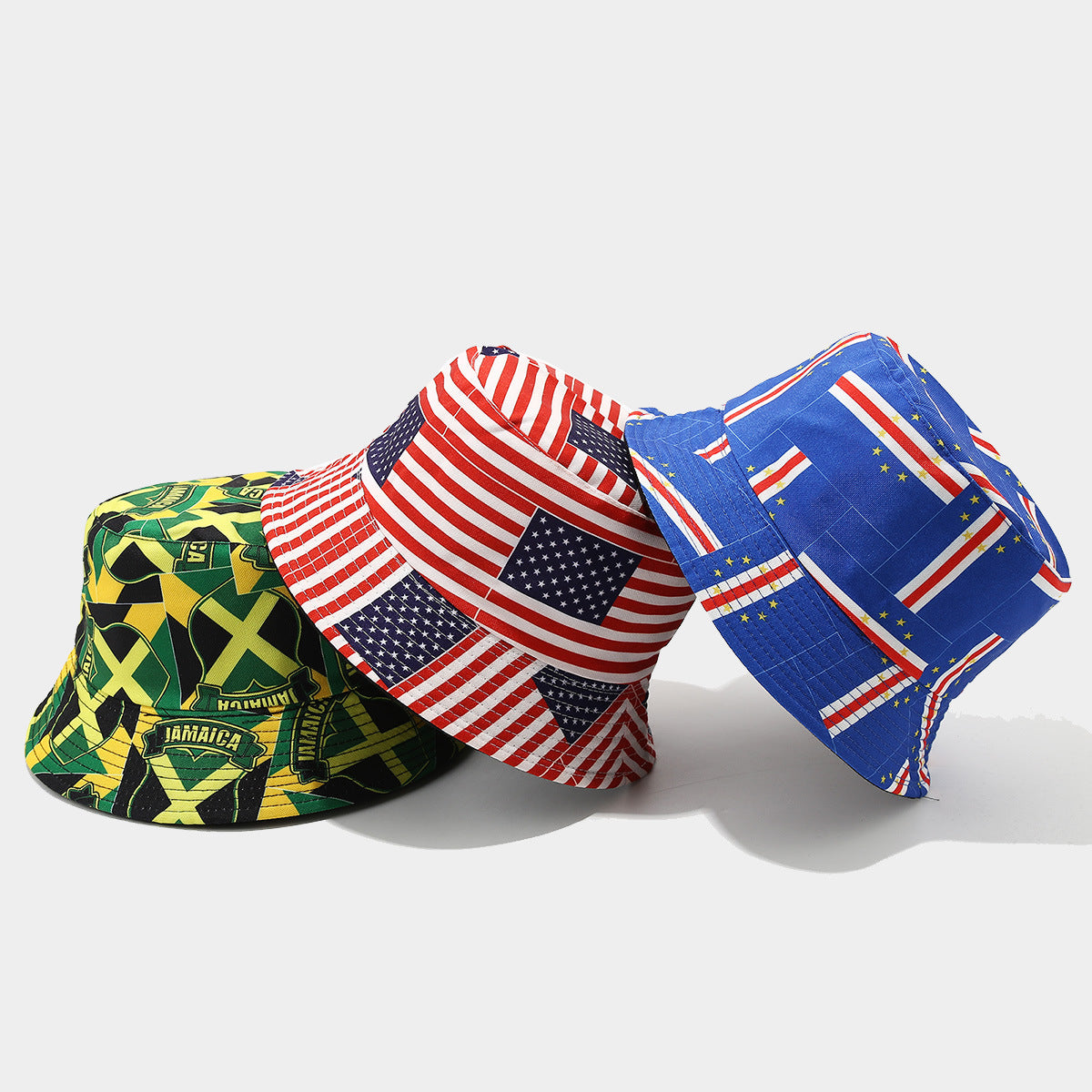 Wholesale  world cup national flag pattern double-sided fisherman hat