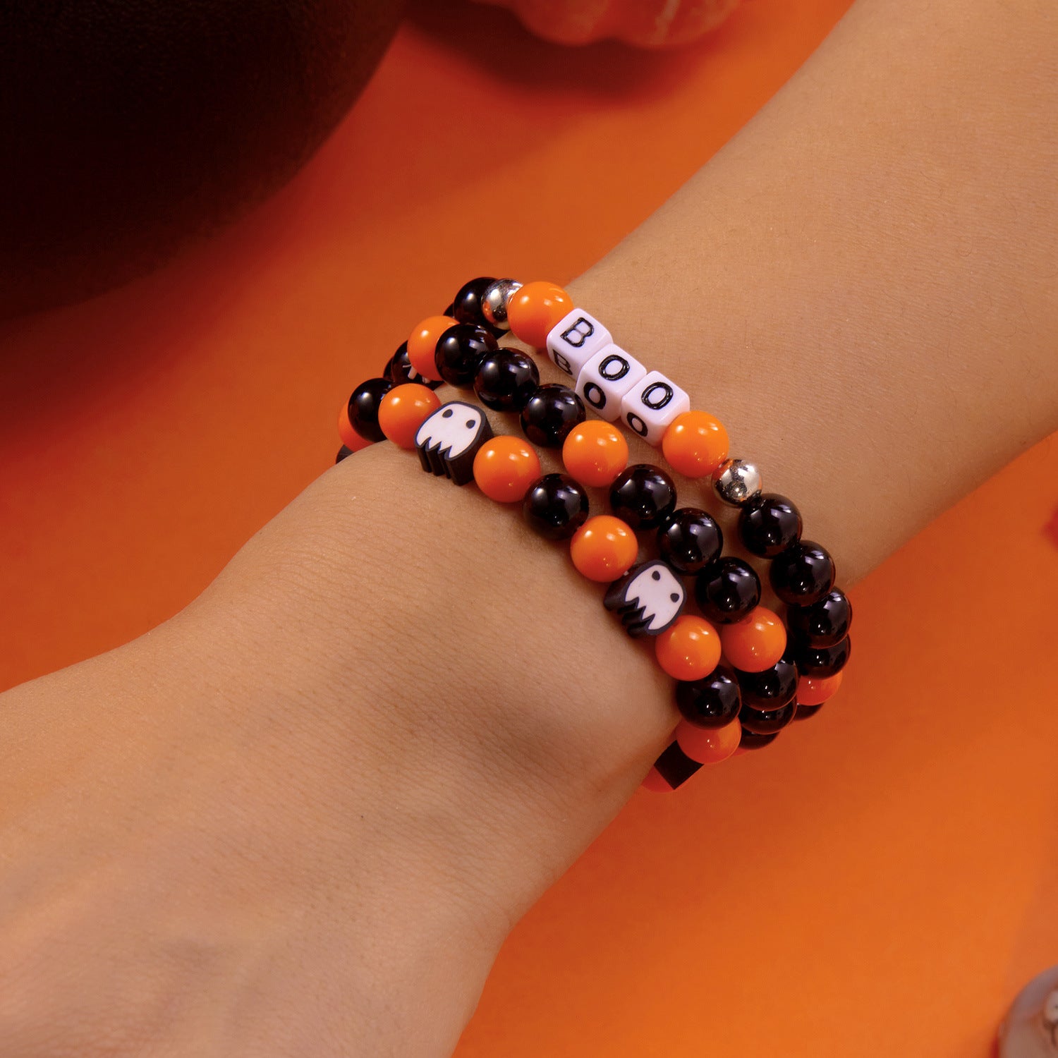 Wholesale Holiday Party  Pumpkin Skull Multi-layer Beaded Bracelet