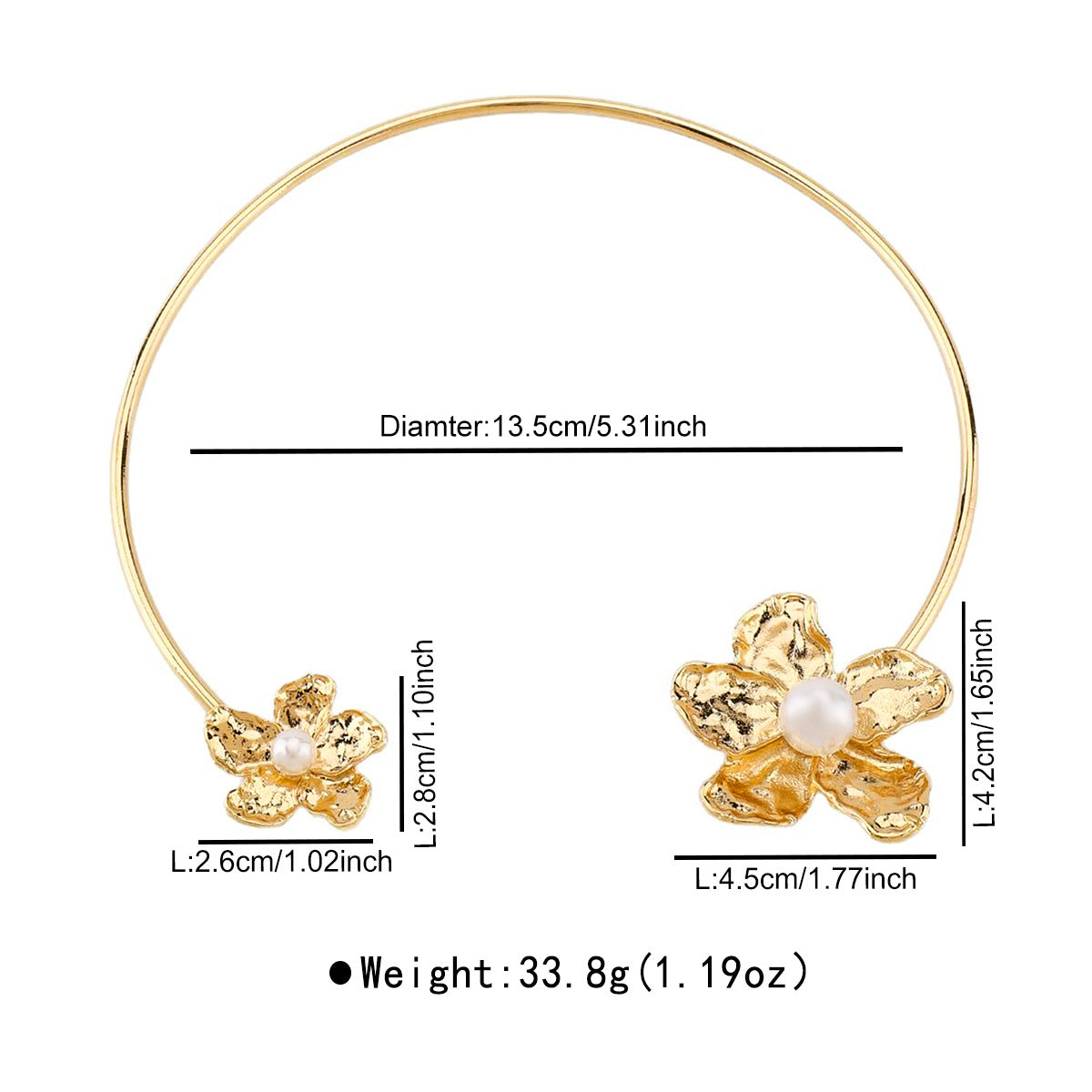 Wholesale Alloy Flower Exaggerated Irregular Pearl Geometric Earrings Ring Collar Bracelet