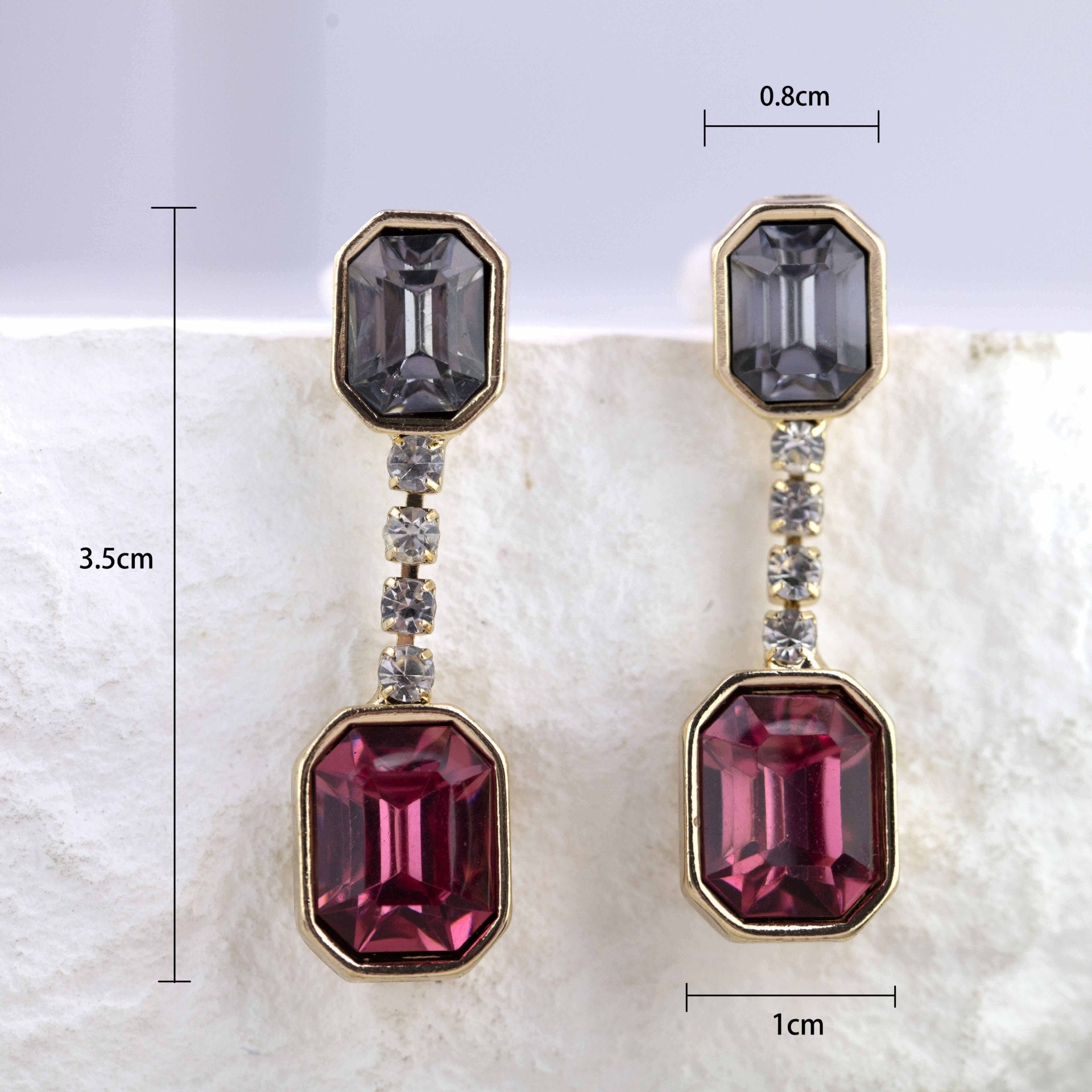 Wholesale Copper plated gold geometric tassel earrings