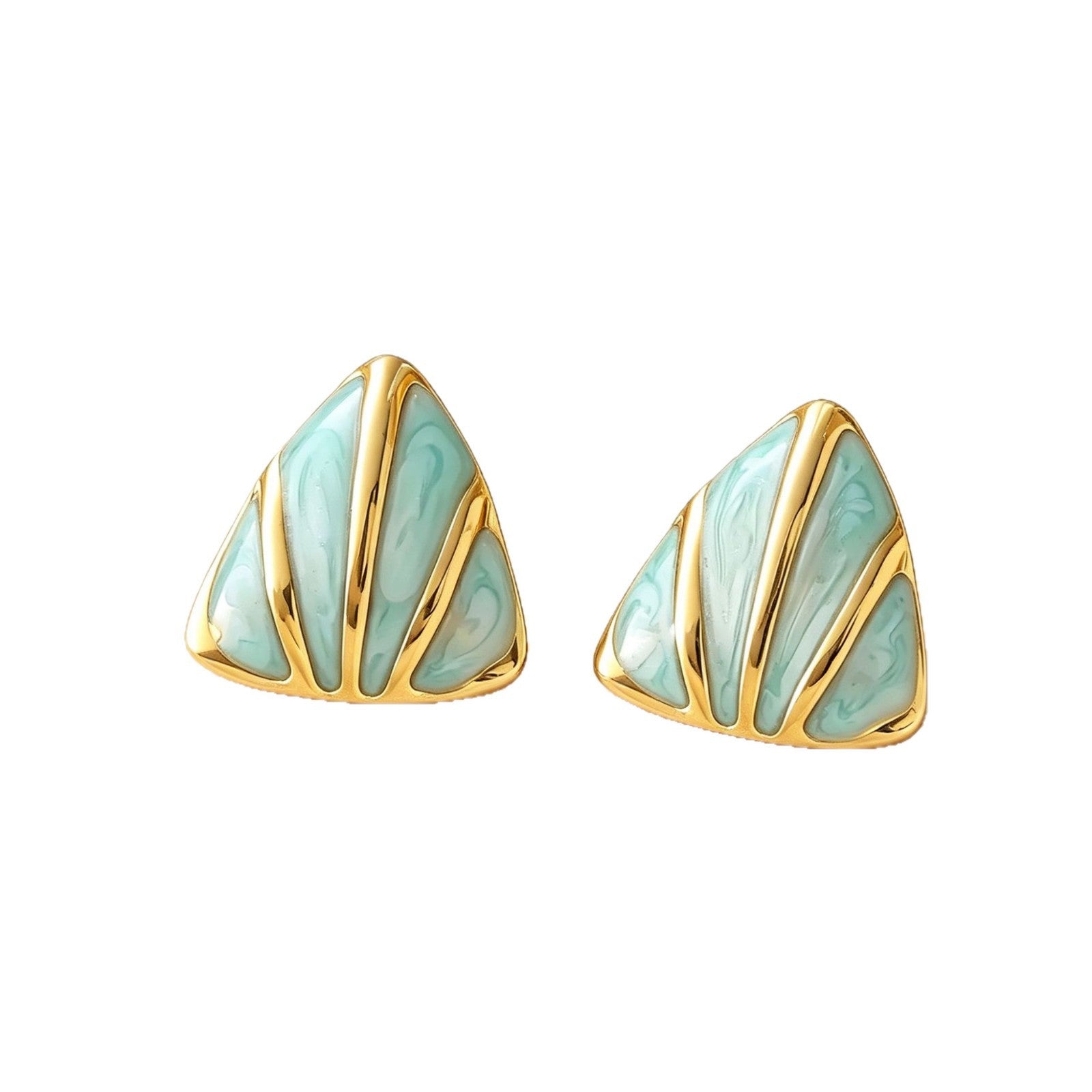 Wholesale Stainless Steel Triangle Enamel Earrings Cute Fashion Accessory