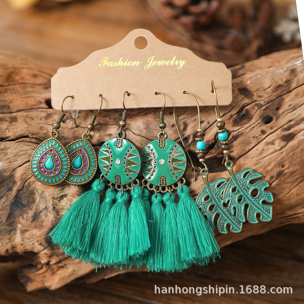 Wholesale Zinc Alloy Ethnic Style Hand woven Earrings Fashion Accessory Gift