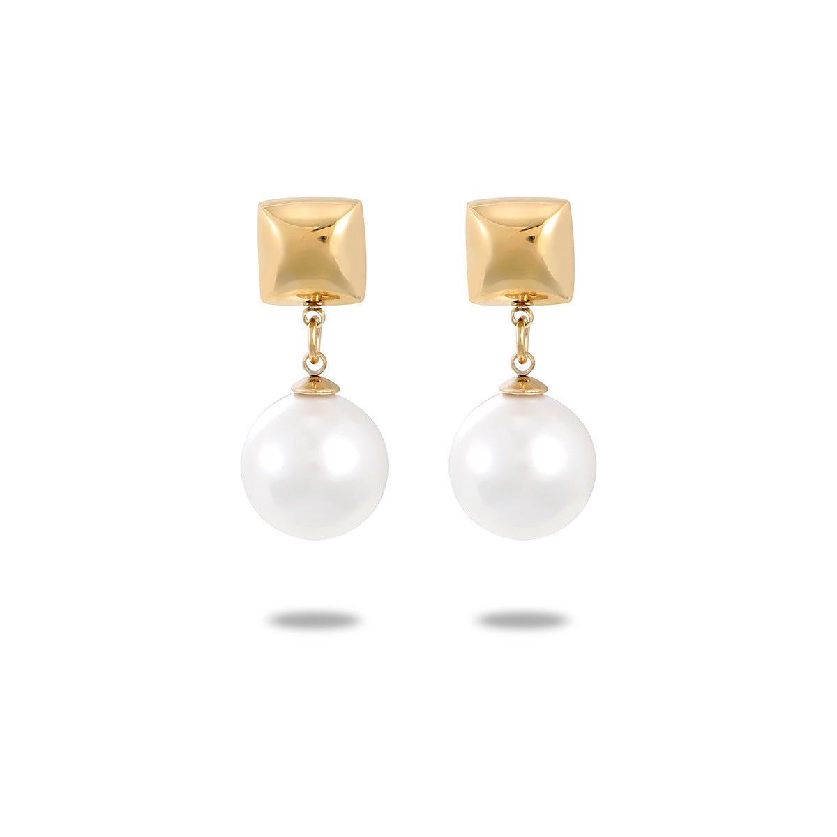 Wholesale  Light Luxury Gold Pearl Stainless Steel Earrings