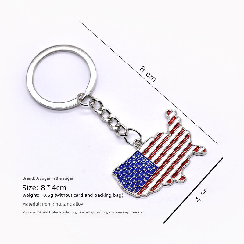 Wholesale  US Flag Independence Day Zinc Alloy Keychain
