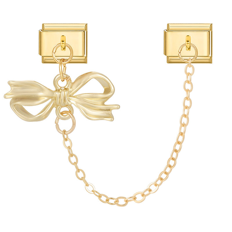 Wholesale Italian Charm Bracelet 9mm DIY Splicing Double Pendant  Stainless Steel Composable Bracelet