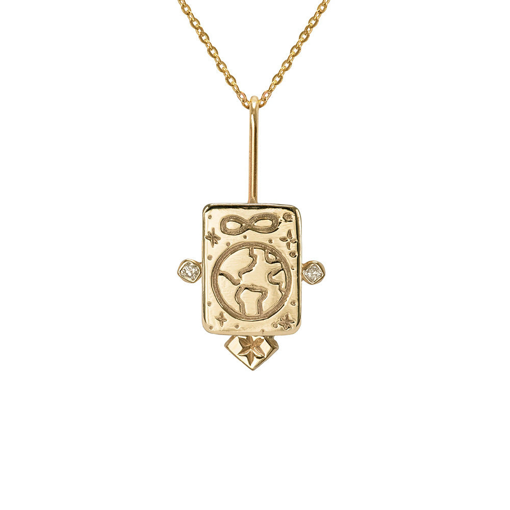 Wholesale Stainless steel tarot necklace inlaid zircon tarot sweater chain