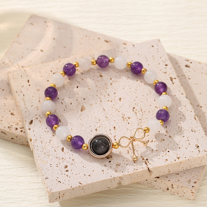 Wholesale  Crystal White Moonlight Amethyst Bracelet