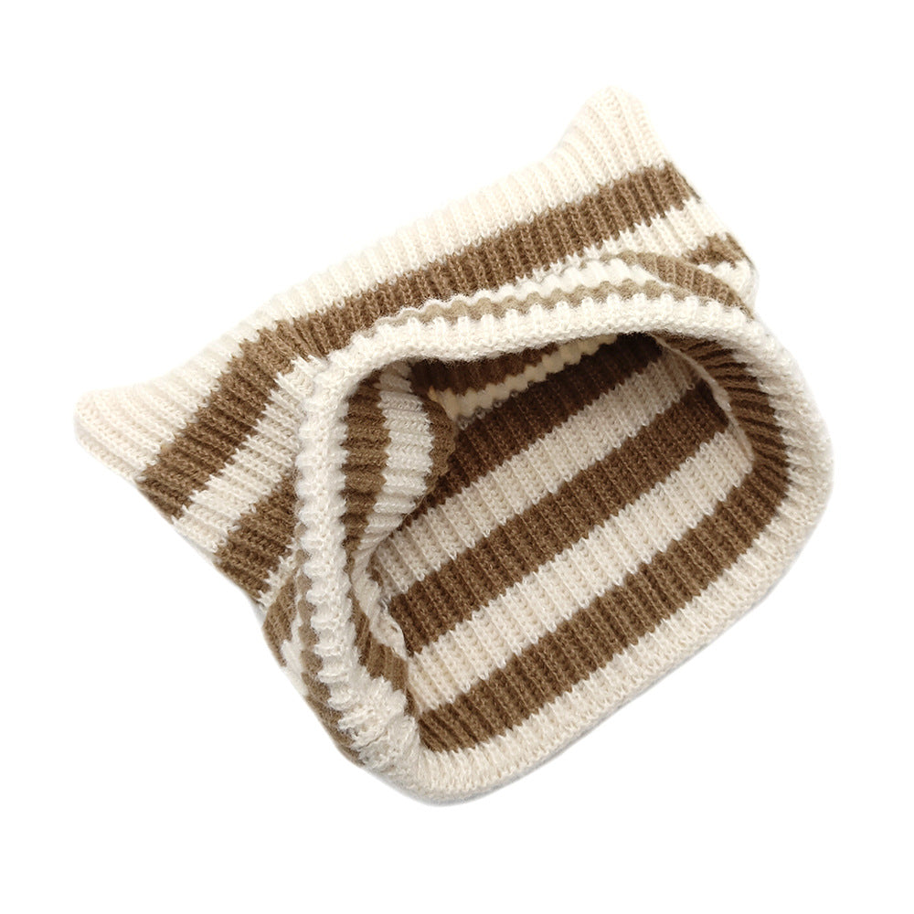 Wholesale  Wool Hat  Handmade Striped Hat Women Cat Hat