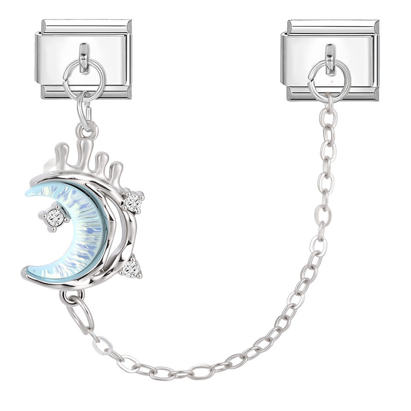 Wholesale Italian Charm Bracelet 9mm DIY Splicing Double Pendant  Stainless Steel Composable Bracelet