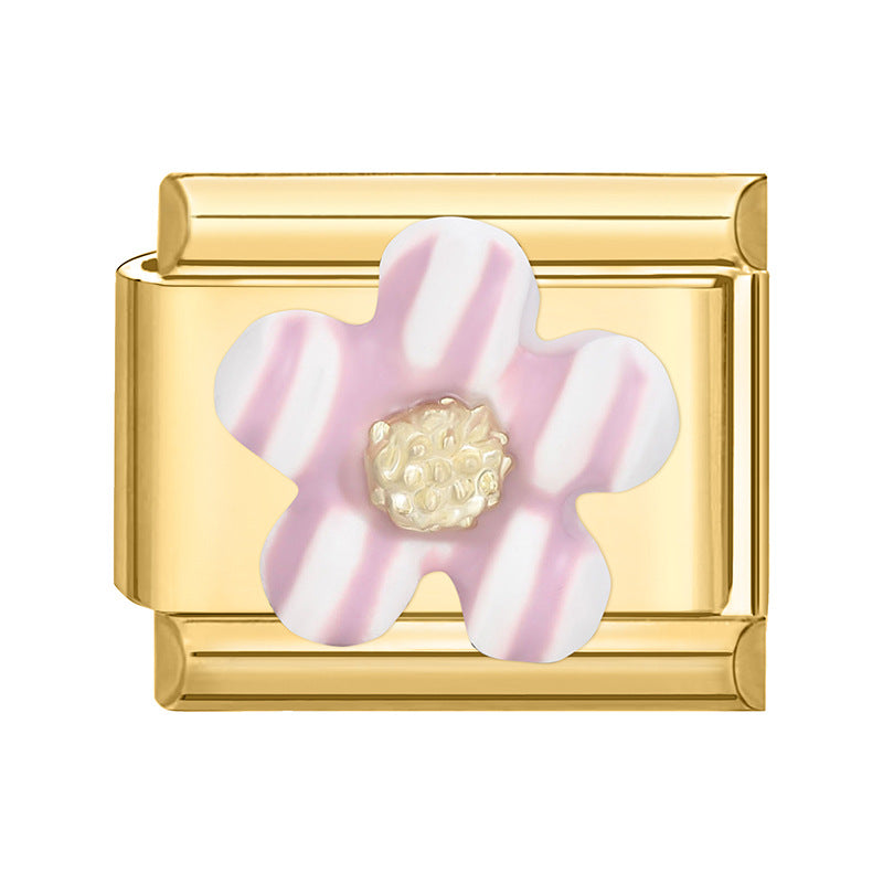 Wholesale Italian Charm Bracelet 9mm DIY Gold Base Colorful  Stainless Steel Composable Bracelet