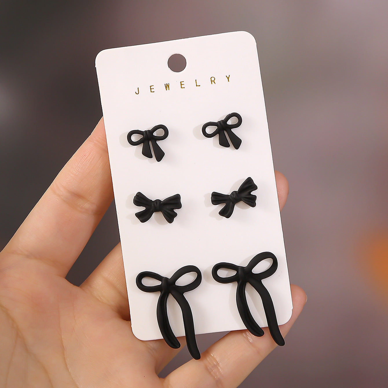 Wholesale Zinc Alloy Geometric Oval Ombre Earrings Set 3 Pairs For Women Autumn Winter Jewelry Accessory