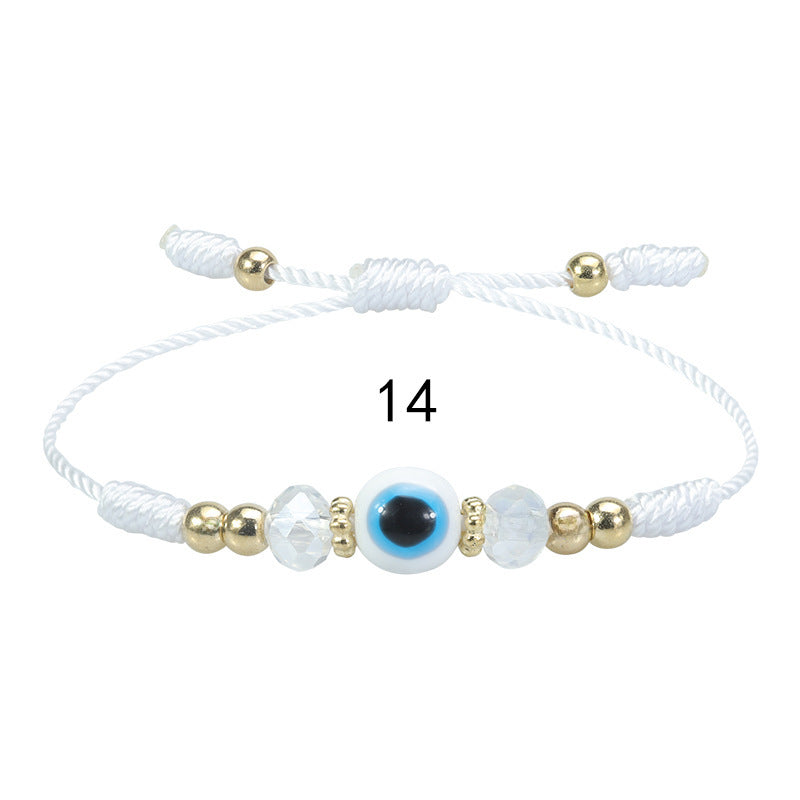 Wholesale Evil Eye Bracelet Crystal Beaded Bracelet Adjustable Braided Bracelet