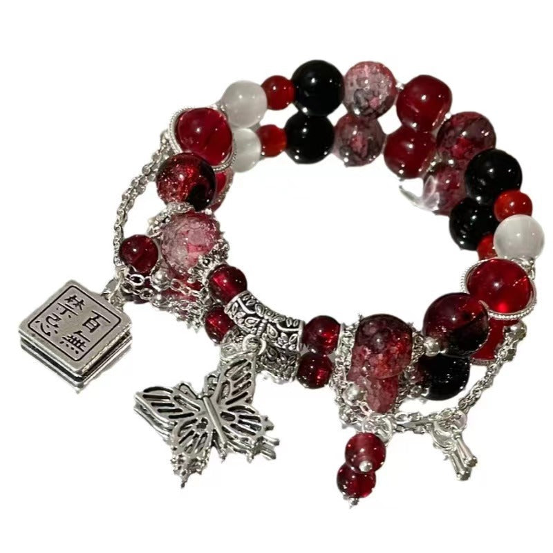 Bracciale con perline di farfalle e fiori all'ingrosso