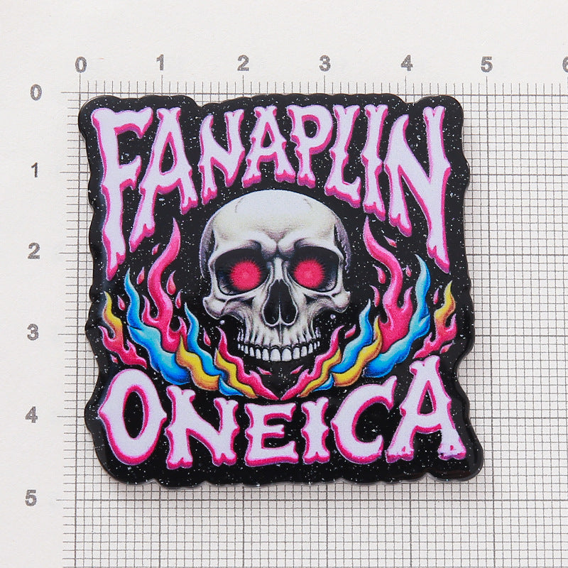 Wholesale 10pcs DIY Flatback Cartoon Acrylic Flatback Badge Reels Retractable Keychain DIY Accessories