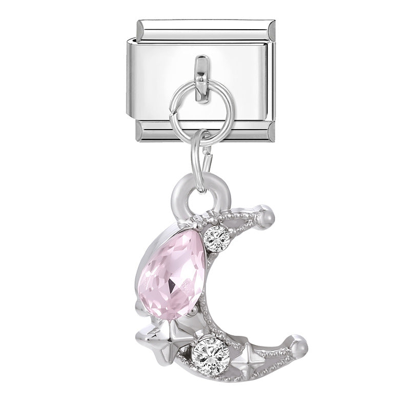 Wholesale Italian Charm Bracelet 9mm DIY Splicing Heart Pendant Stainless Steel Composable Bracelet