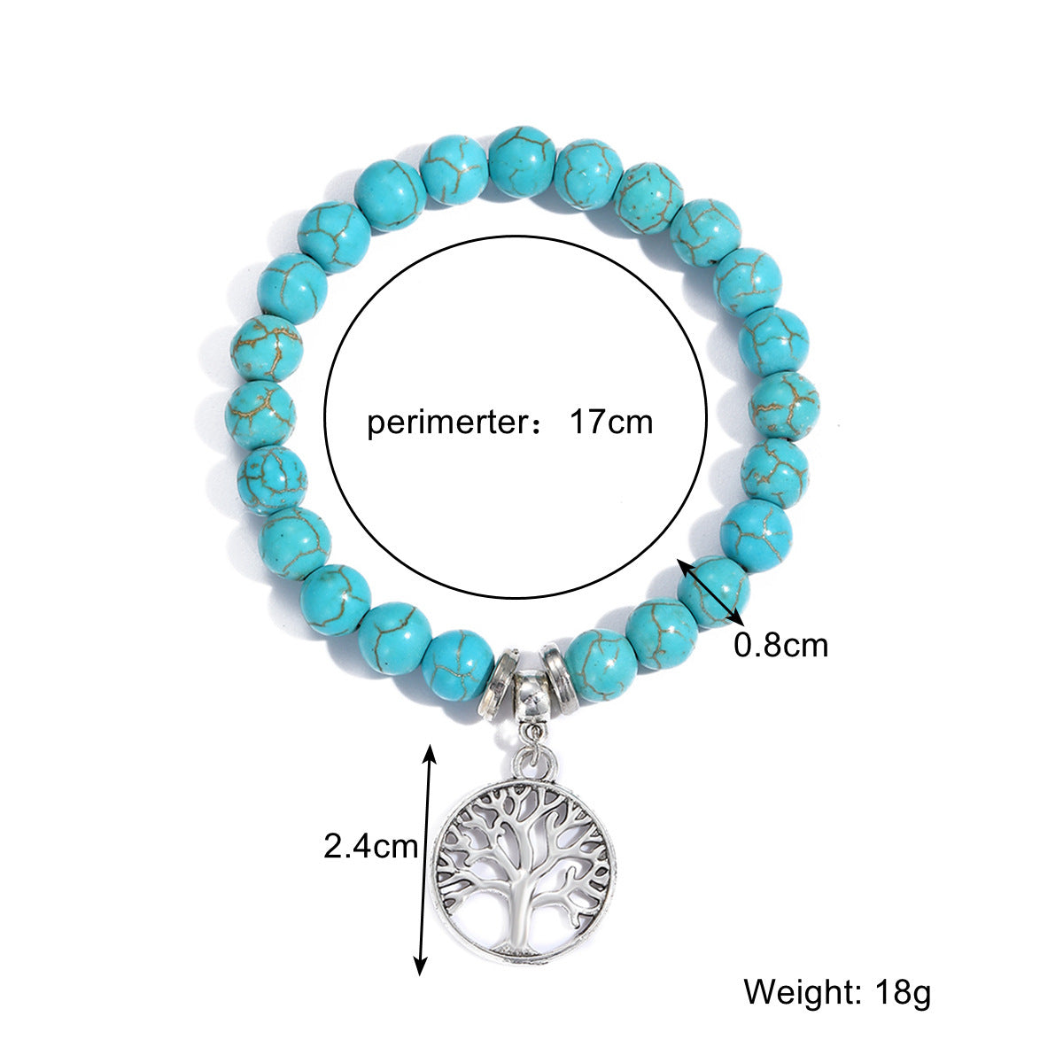 Wholesale  White Turquoise Crystal Women Beaded Bracelet suit Bohemian Turquoise Bracelet