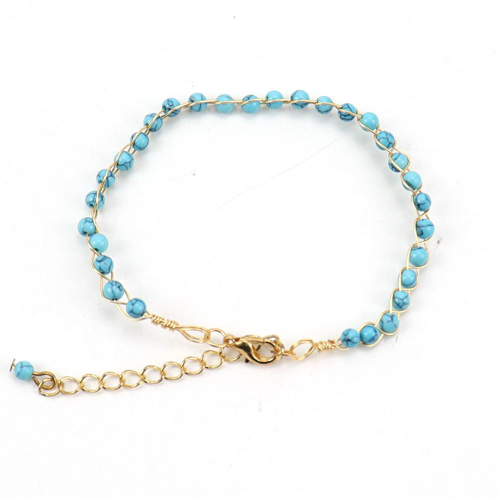 Wholesale Handmade Gold Wrapped Red Agate Crystal Bracelet Fashion Jewelry Accessory for Women Gift