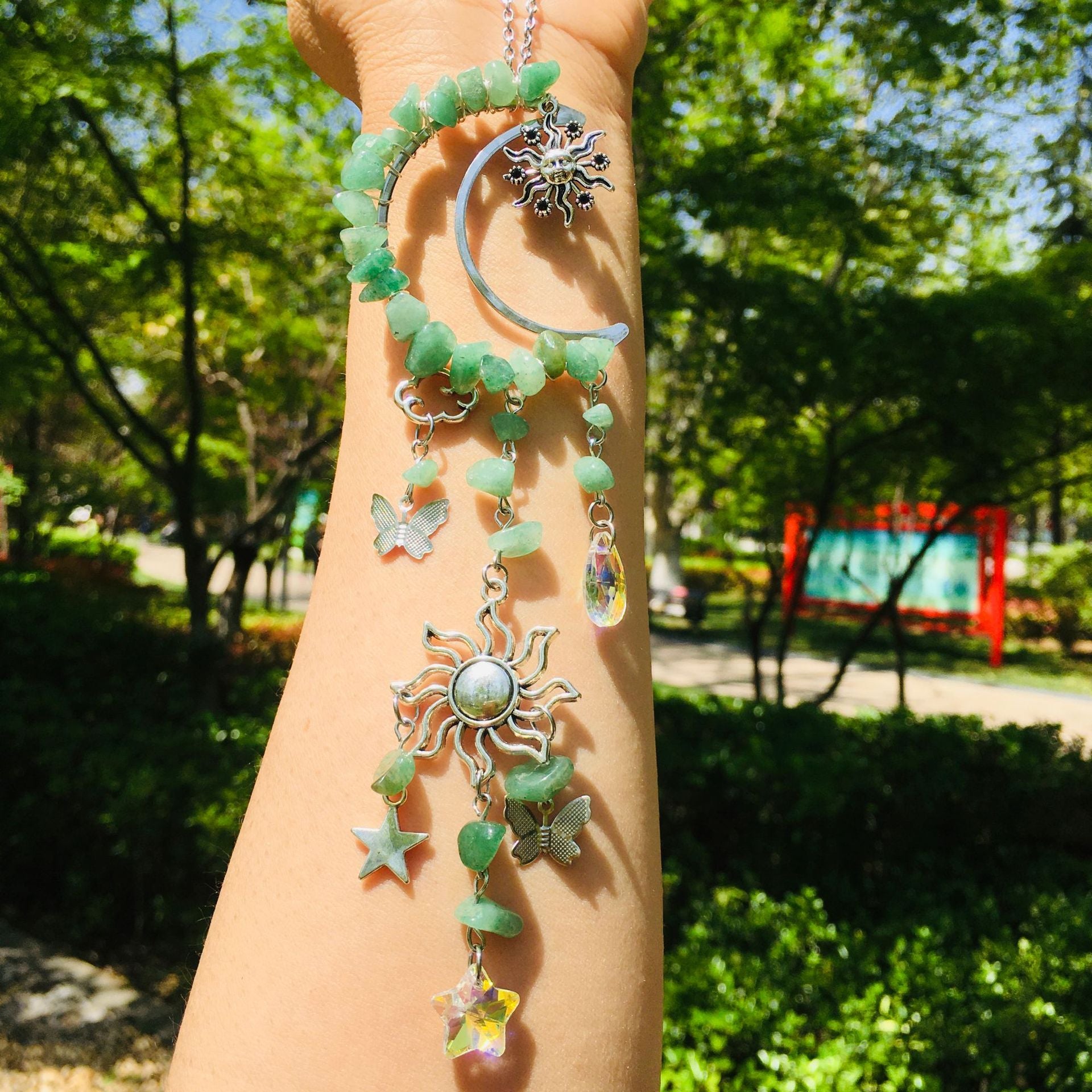 Wholesale Natural Crystal Gravel Double Sun Sun Catcher Wind Chime ACC-WS-RongGuan006